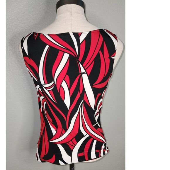 B. Works Byer California Sleeveless Blouse Red, Black, White Sz M - Picture 2 of 7